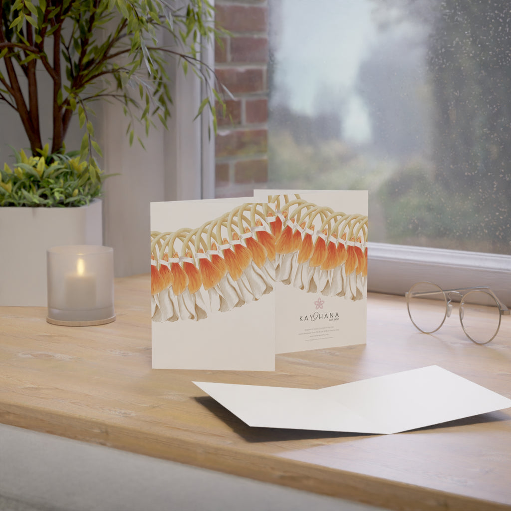 Blank Orange Ginger Lei Greeting Card