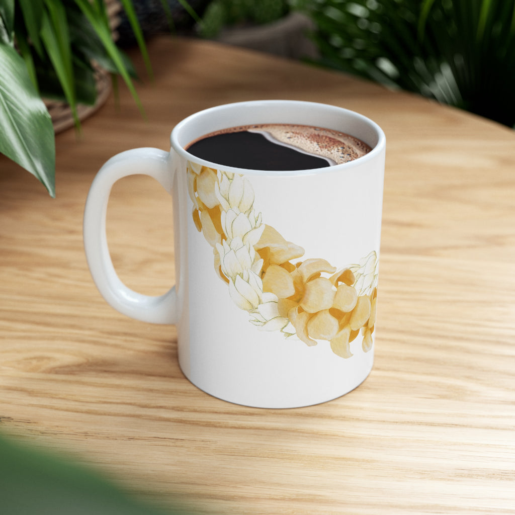Puakenikeni + Pikake Twist Lei Ceramic Mug (11oz)