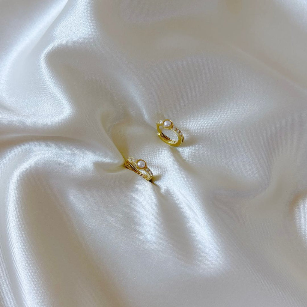 Mini Pearl CZ Hoops