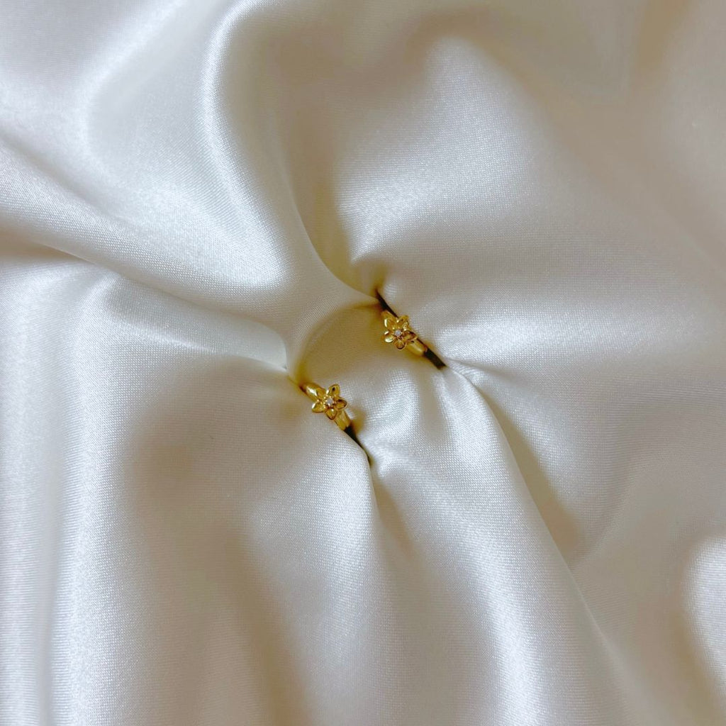 Mini Plumeria Smooth Hoops