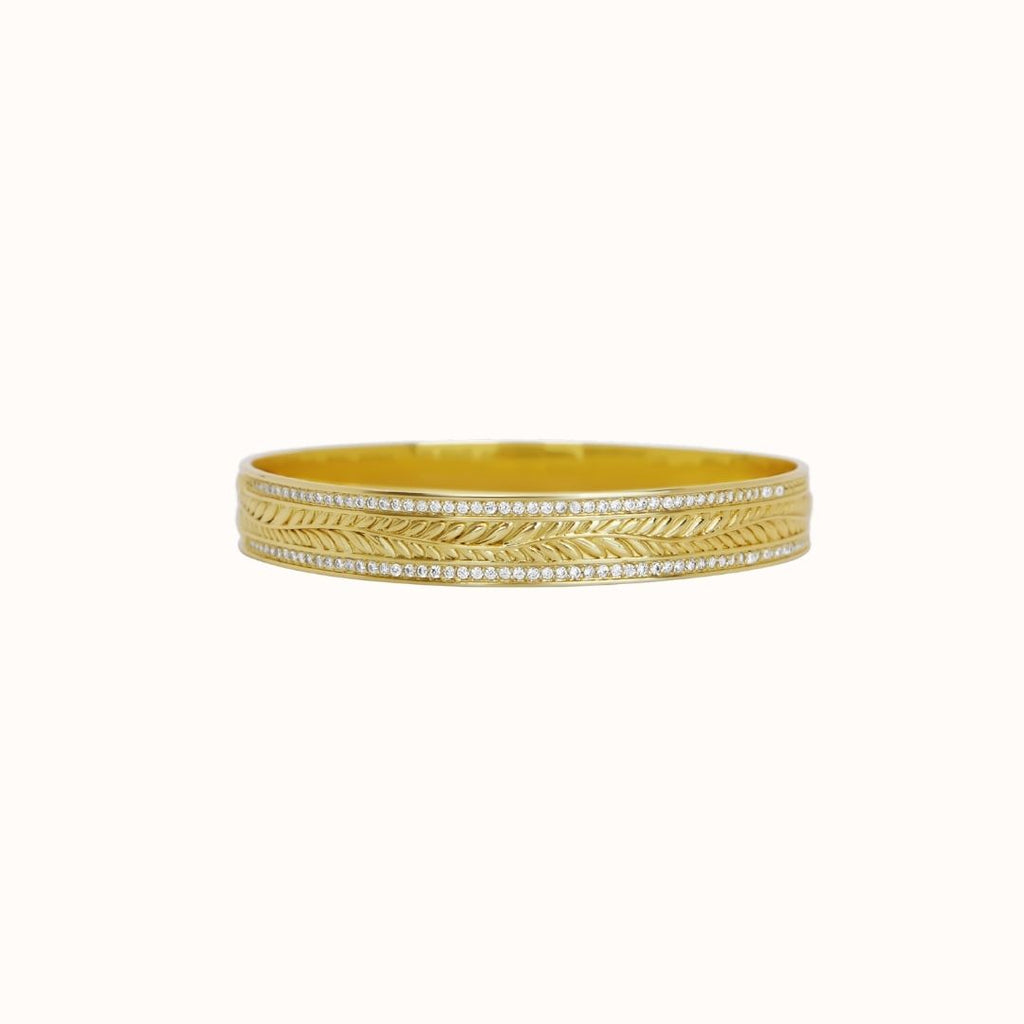 10mm Maile Heirloom CZ Half-Back Personalized Bangle