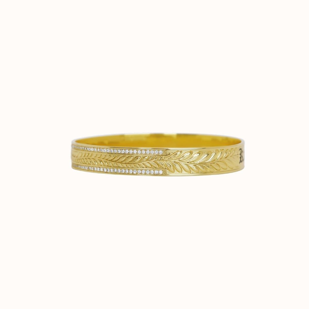 10mm Maile Heirloom CZ Half-Back Personalized Bangle