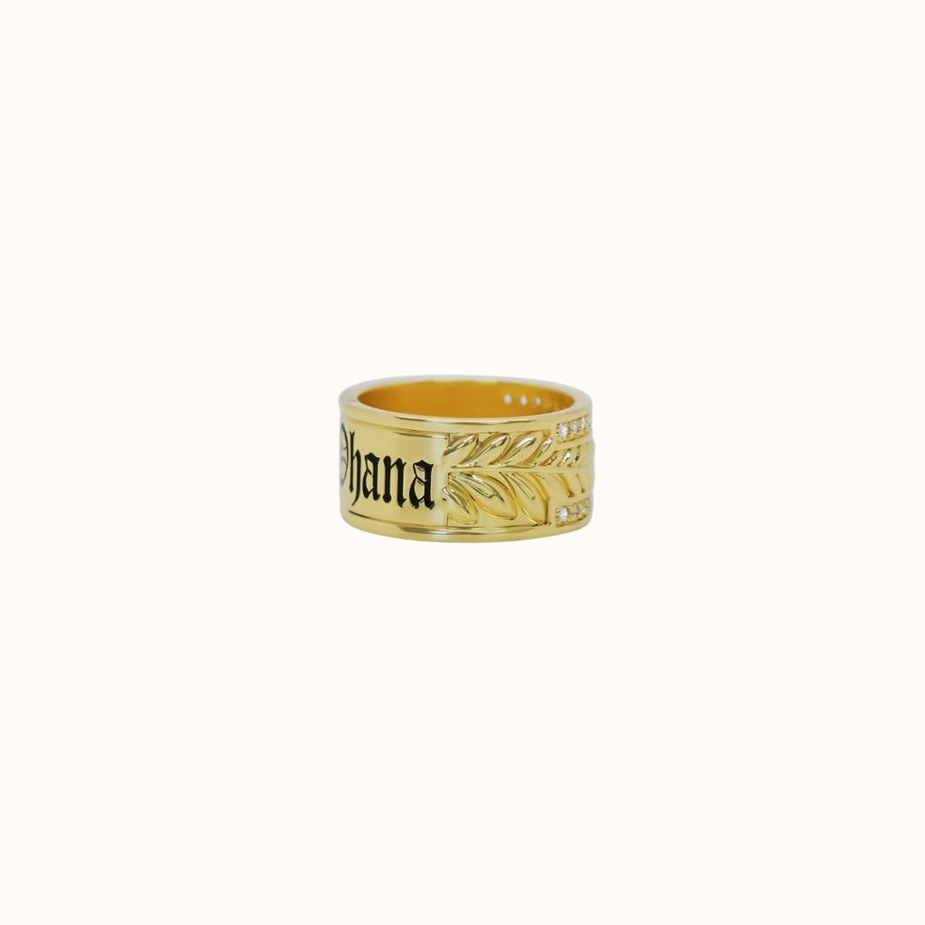 10mm Maile Heirloom CZ Half-Back Personalized Ring