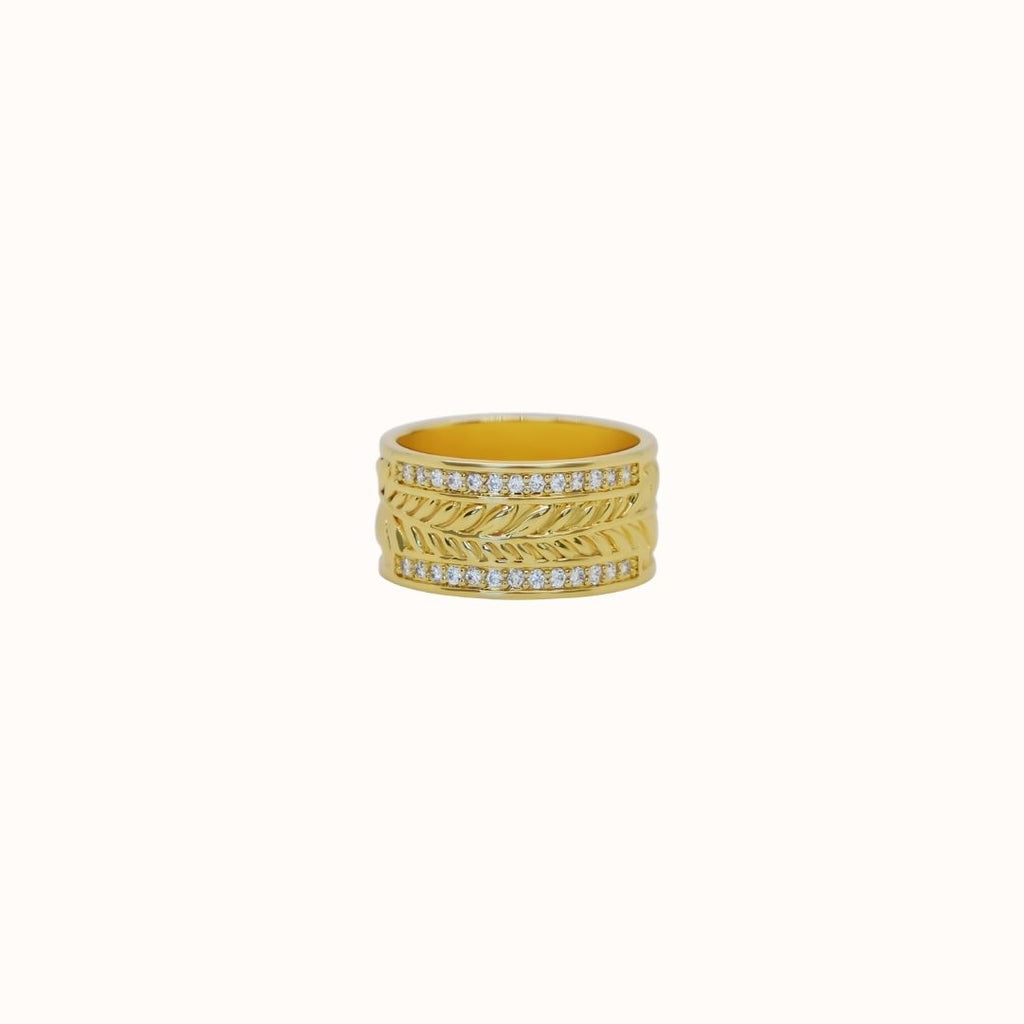 10mm Maile Heirloom CZ Half-Back Personalized Ring