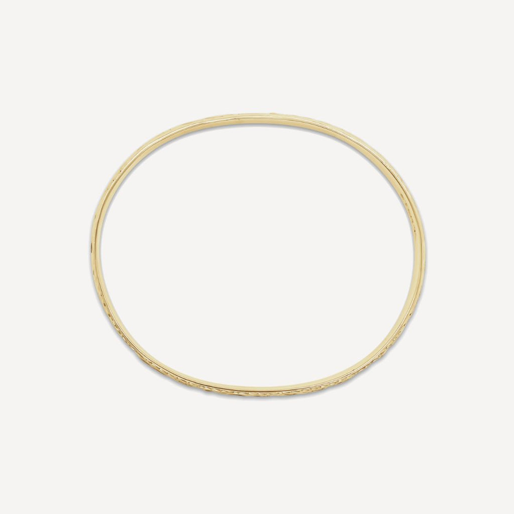 6mm Personalized Heirloom Bangle (10k Solid Gold)