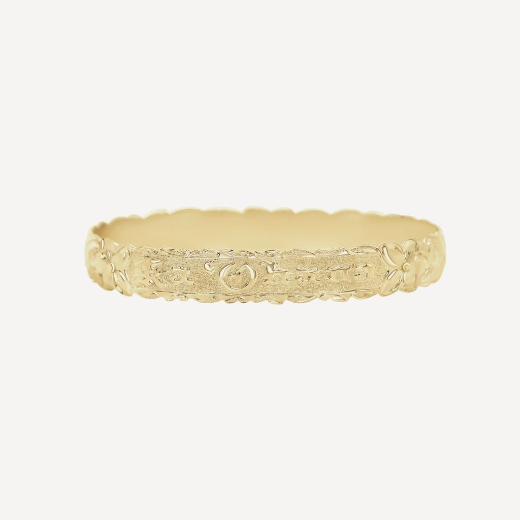 10mm Personalized Heirloom Bangle (10k Solid Gold)