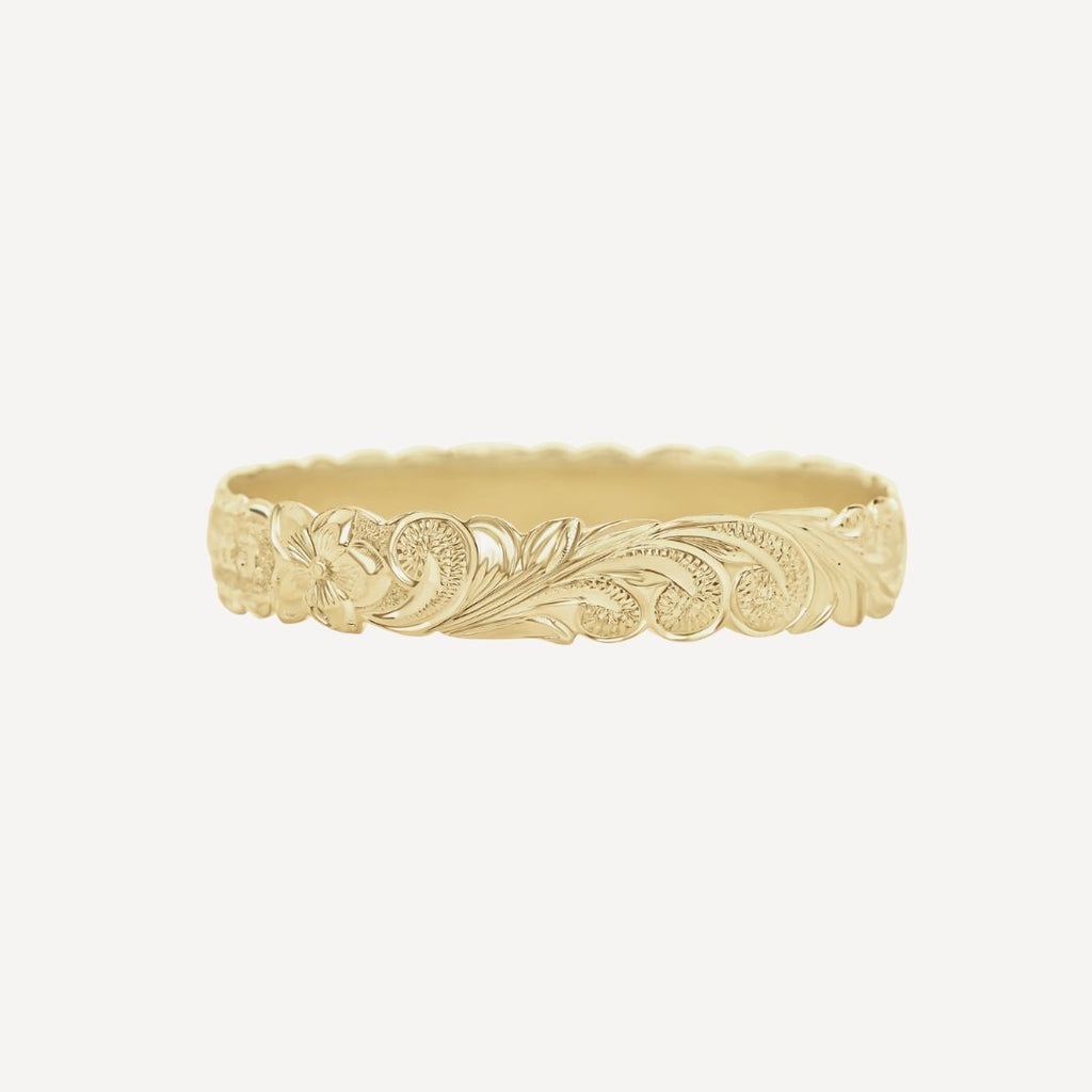 10mm Personalized Heirloom Bangle (10k Solid Gold)