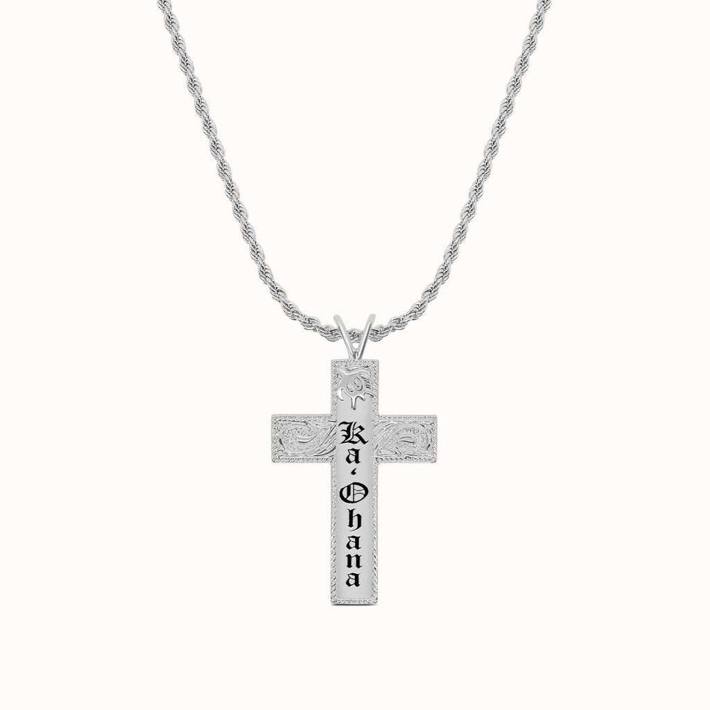 2" Honu Heirloom Cross Personalized Necklace