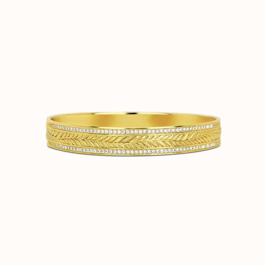 10mm Maile Heirloom CZ Half-Back Personalized Bangle