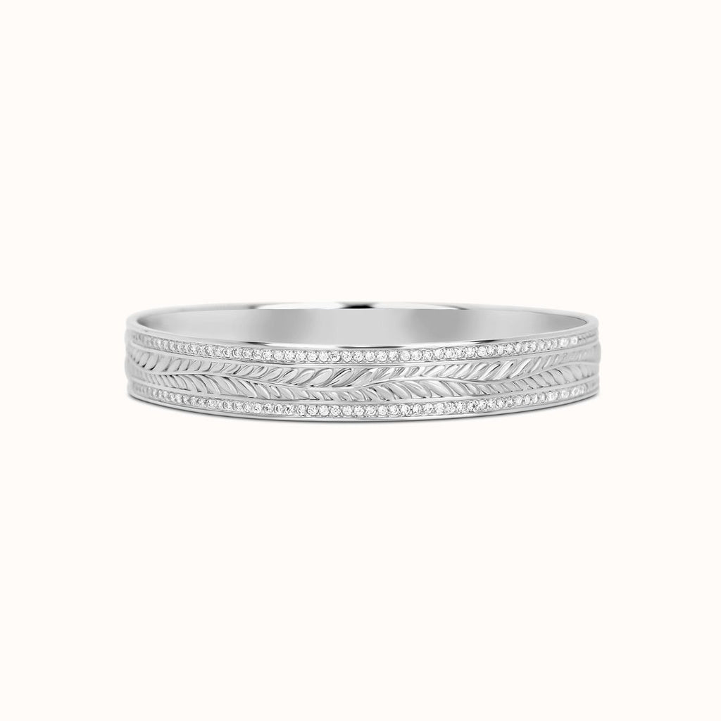 10mm Maile Heirloom CZ Half-Back Personalized Bangle