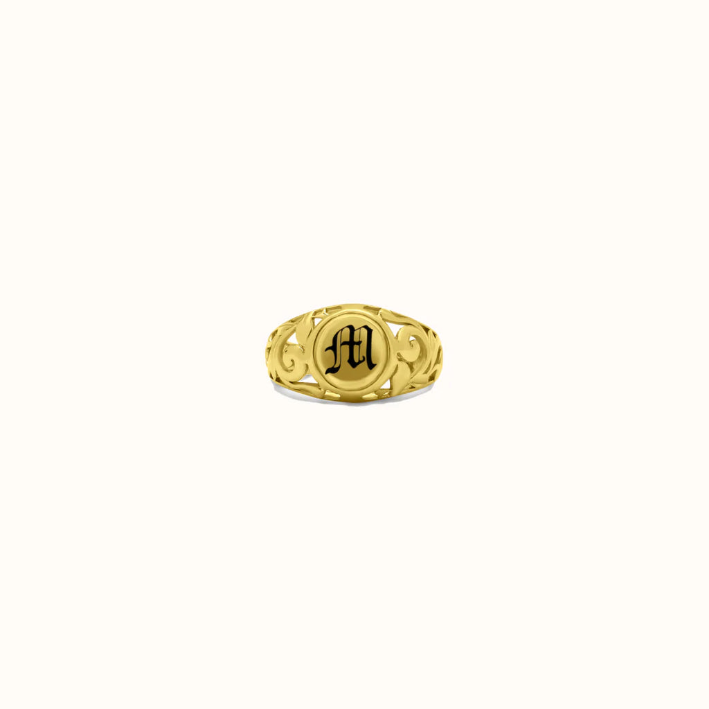 10mm Malia Heirloom Initial Ring