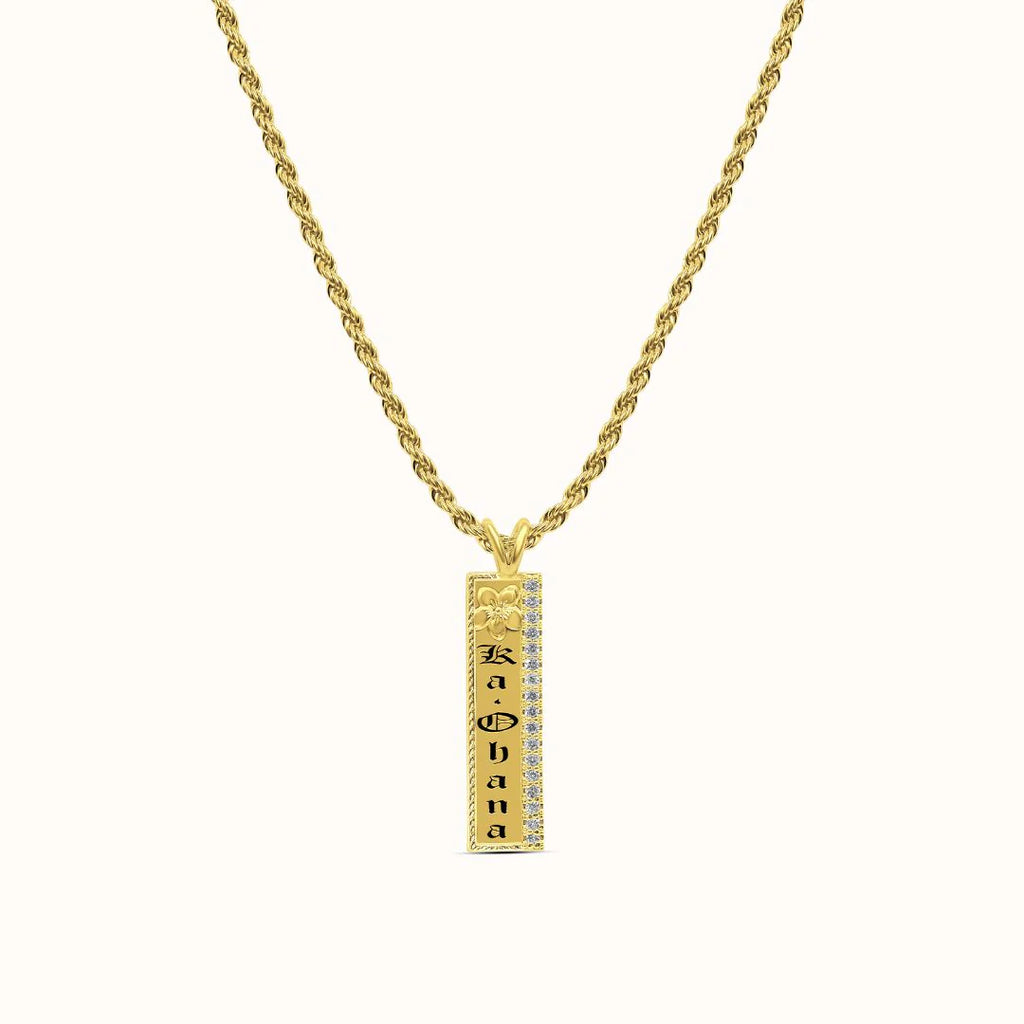 10mm Pu’uwai Heirloom Vertical Plate Necklace (Hulali Version)