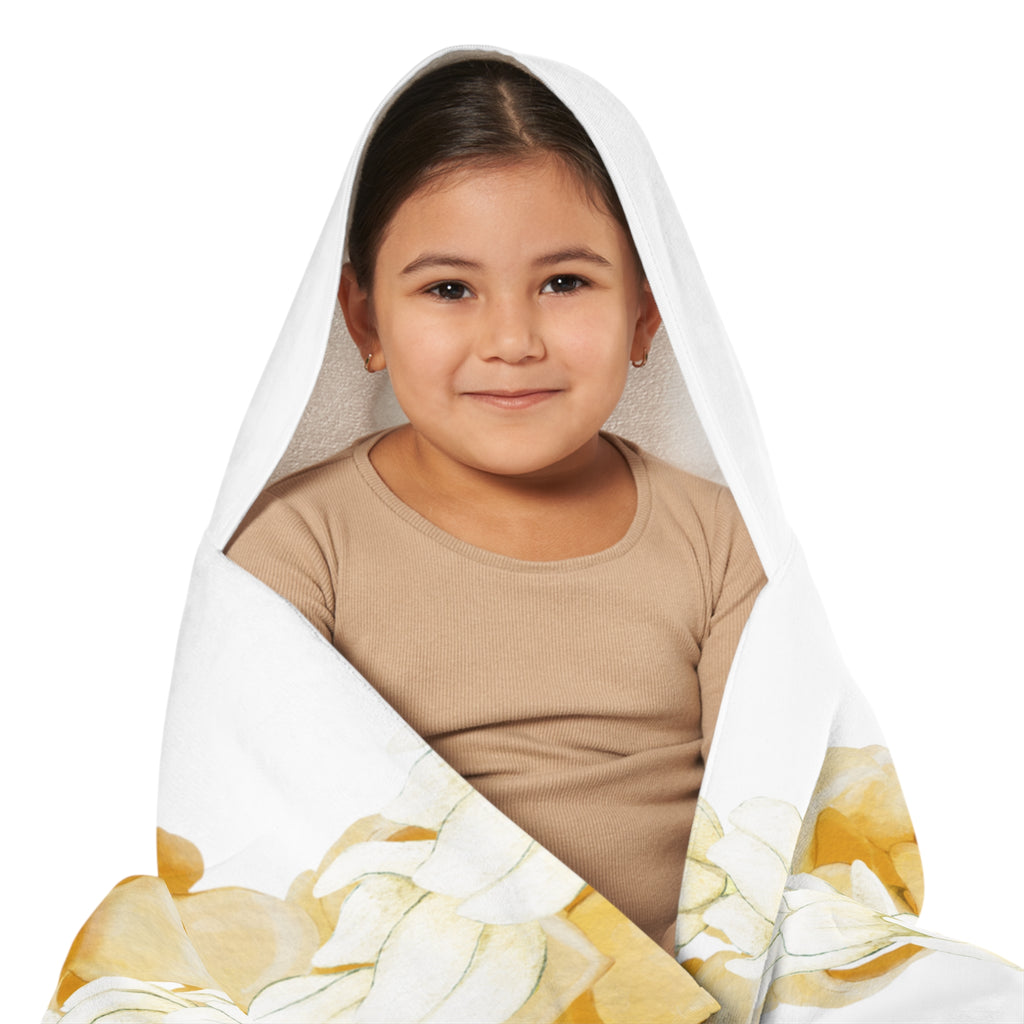 Puakenikeni + Pikake Twist Lei Keiki Hooded Towel