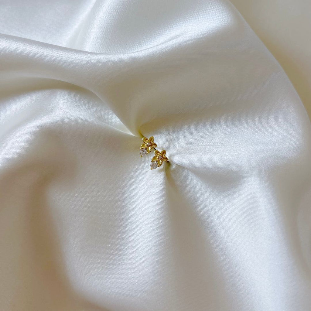 Mini Plumeria + CZ Stud