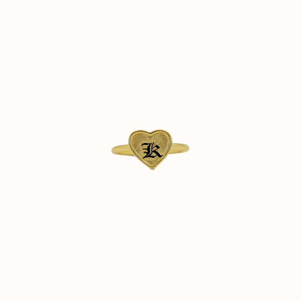 11mm Malia Heirloom Initial Heart Ring