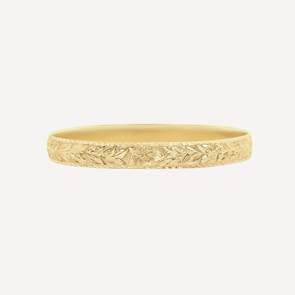 8mm Personalized Heirloom Bangle (14k Solid Gold)