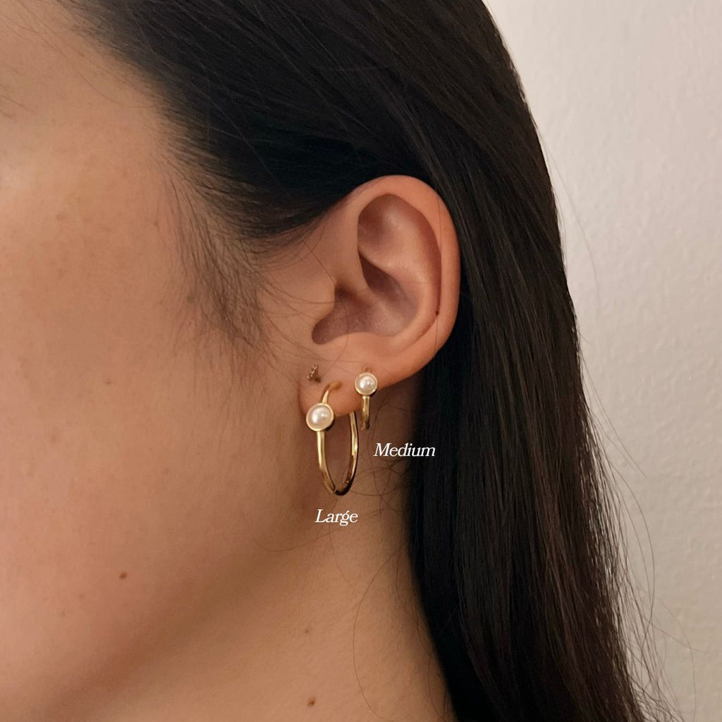 Mini Pearl Smooth Hoops
