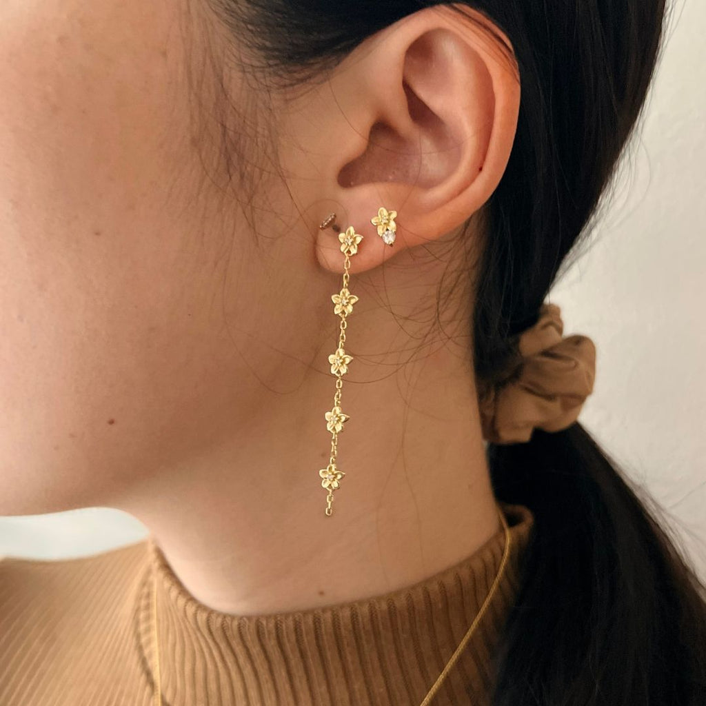 Mini Plumeria 5 Dangle Earrings