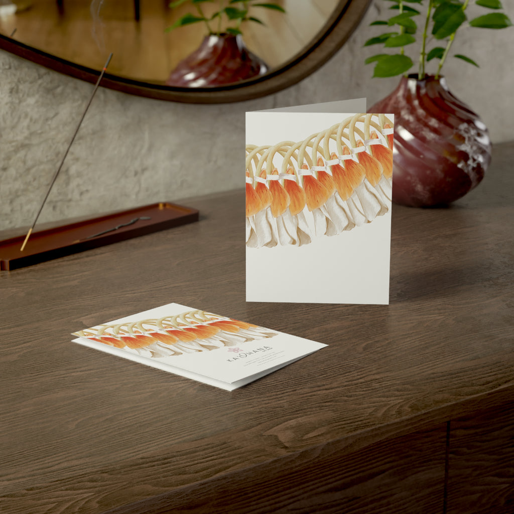 Blank Orange Ginger Lei Greeting Card
