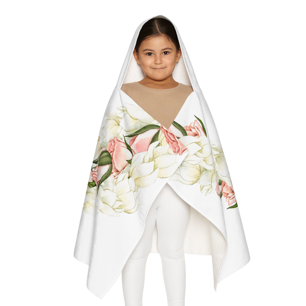 Rosebud + Pikake Twist Lei Keiki Hooded Towel