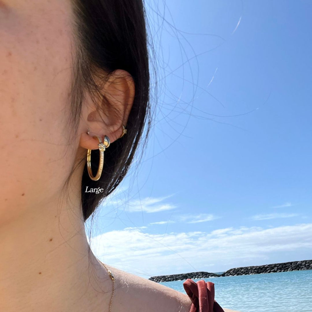 Mini Plumeria CZ Hoops