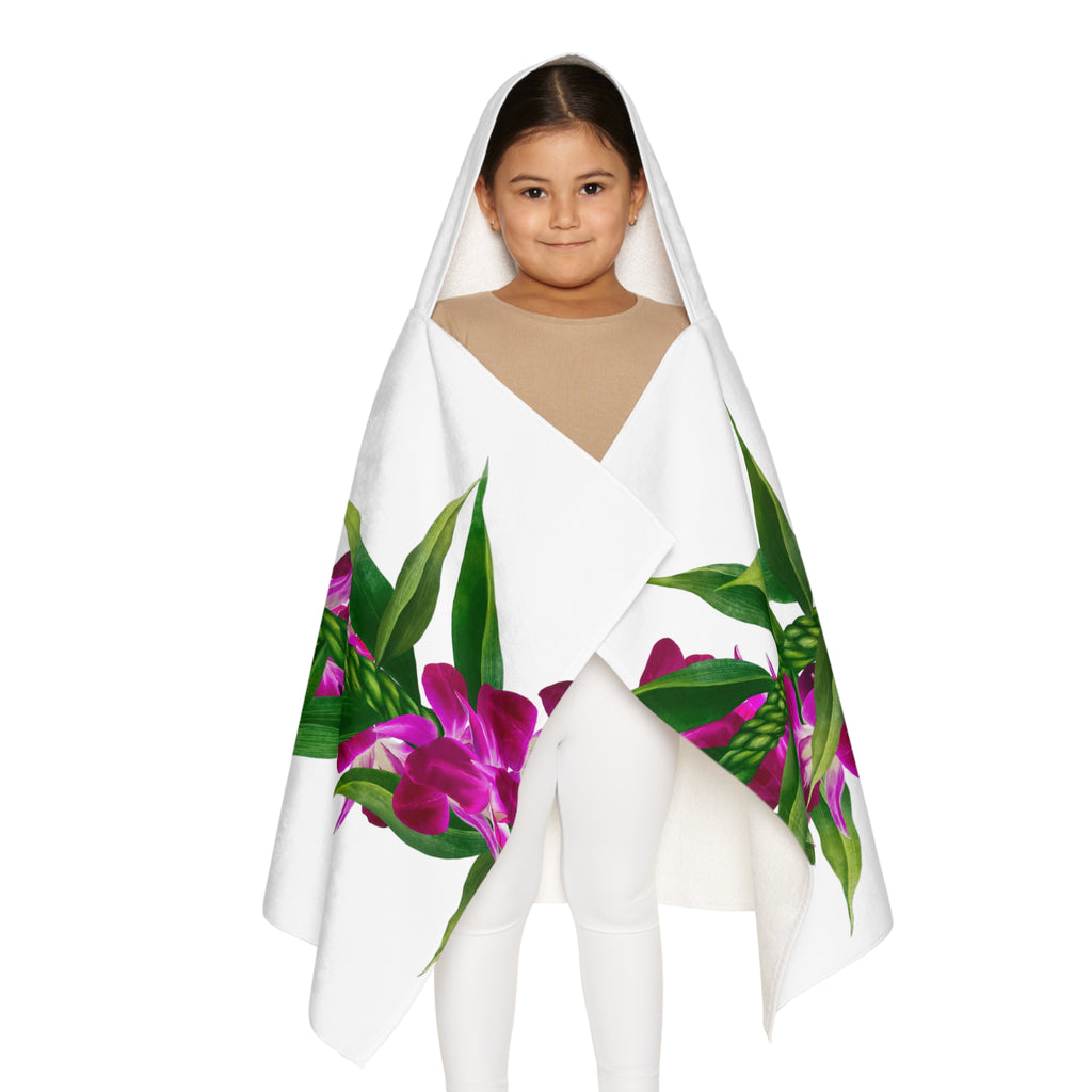 Ti-Leaf + Purple Orchid Strand Keiki Hooded Towel