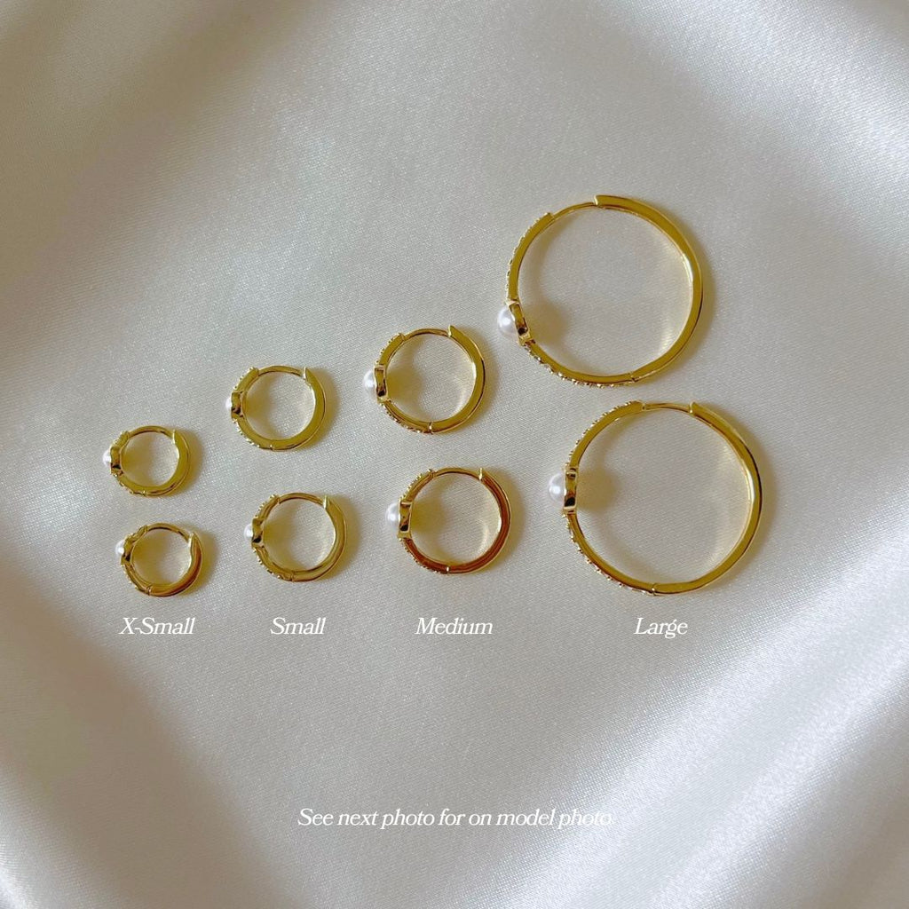 Mini Pearl CZ Hoops