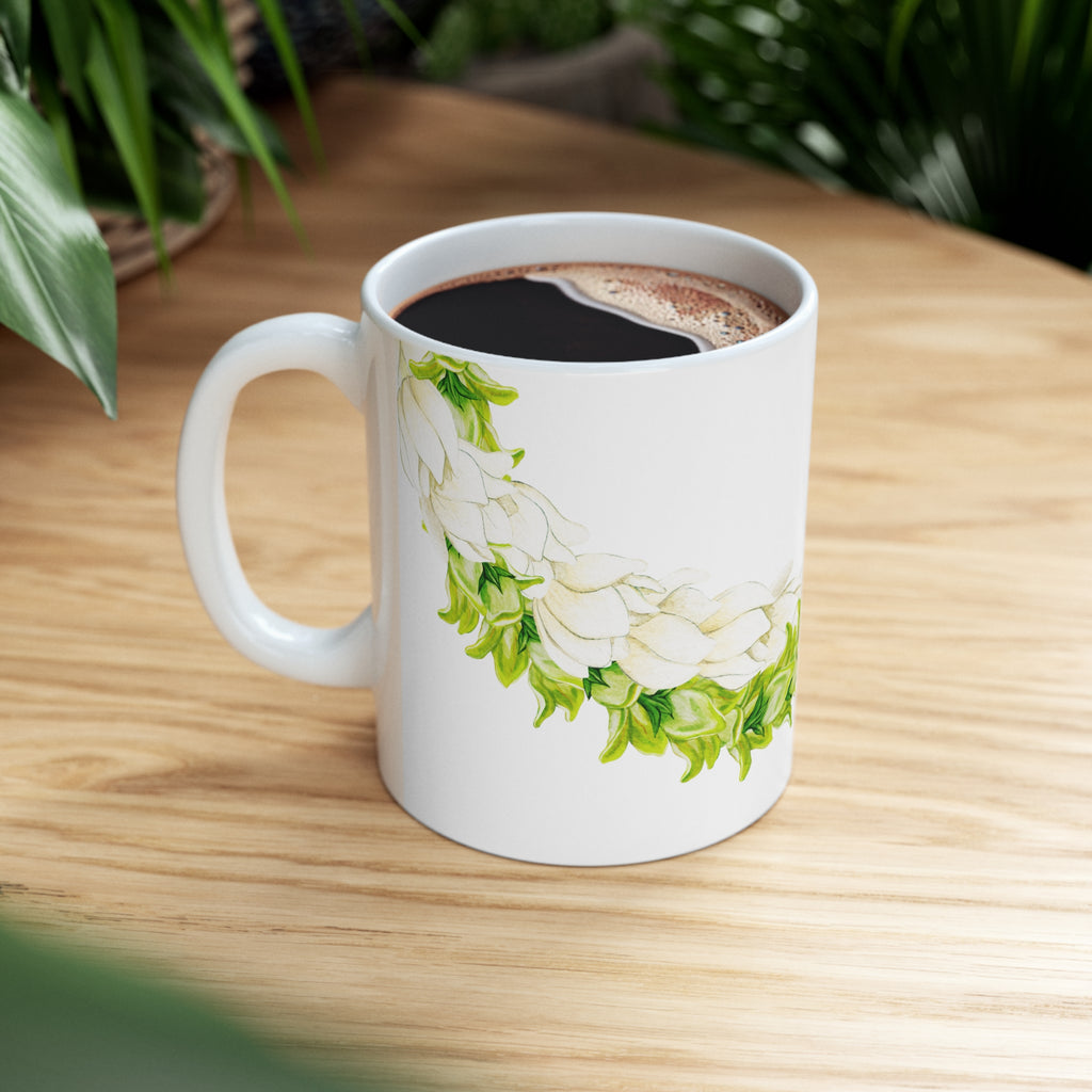 Pakalana + Pikake Twist Lei Ceramic Mug (11oz)
