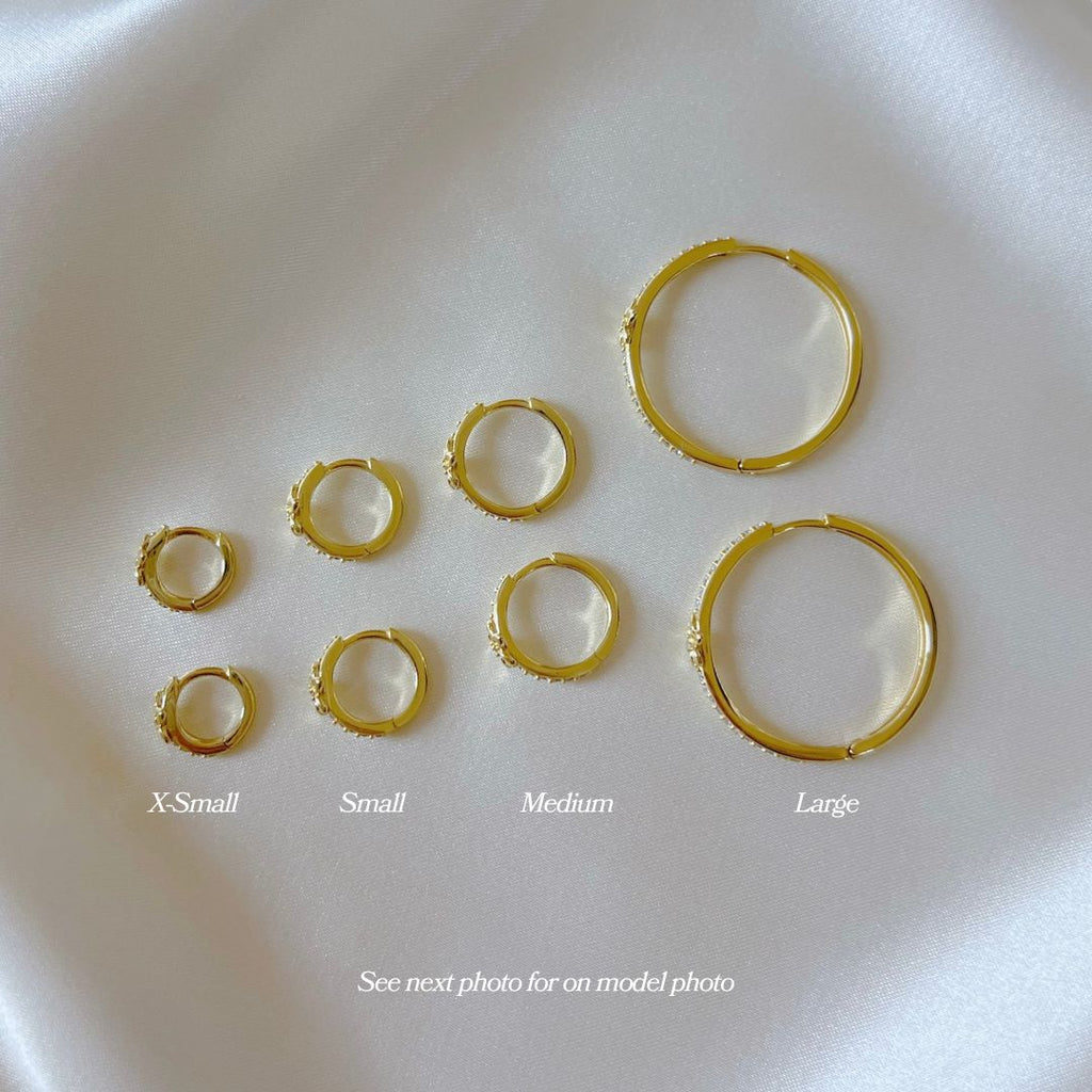 Mini Plumeria CZ Hoops