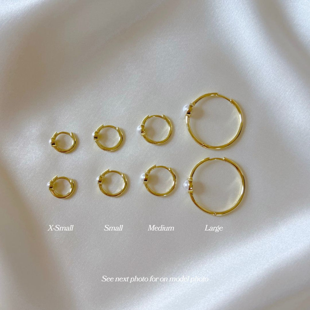 Mini Pearl Smooth Hoops