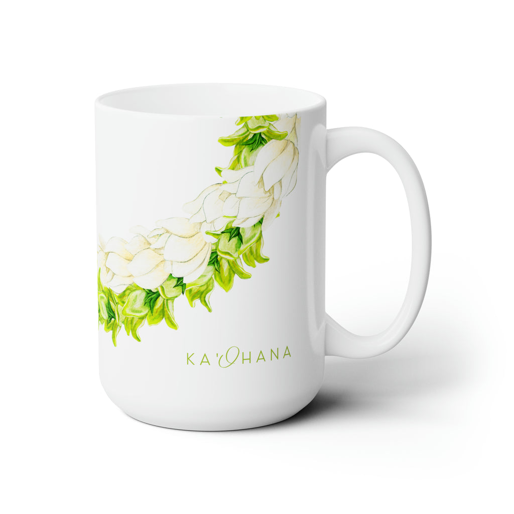Pakalana + Pikake Twist Lei Ceramic Mug (15oz)