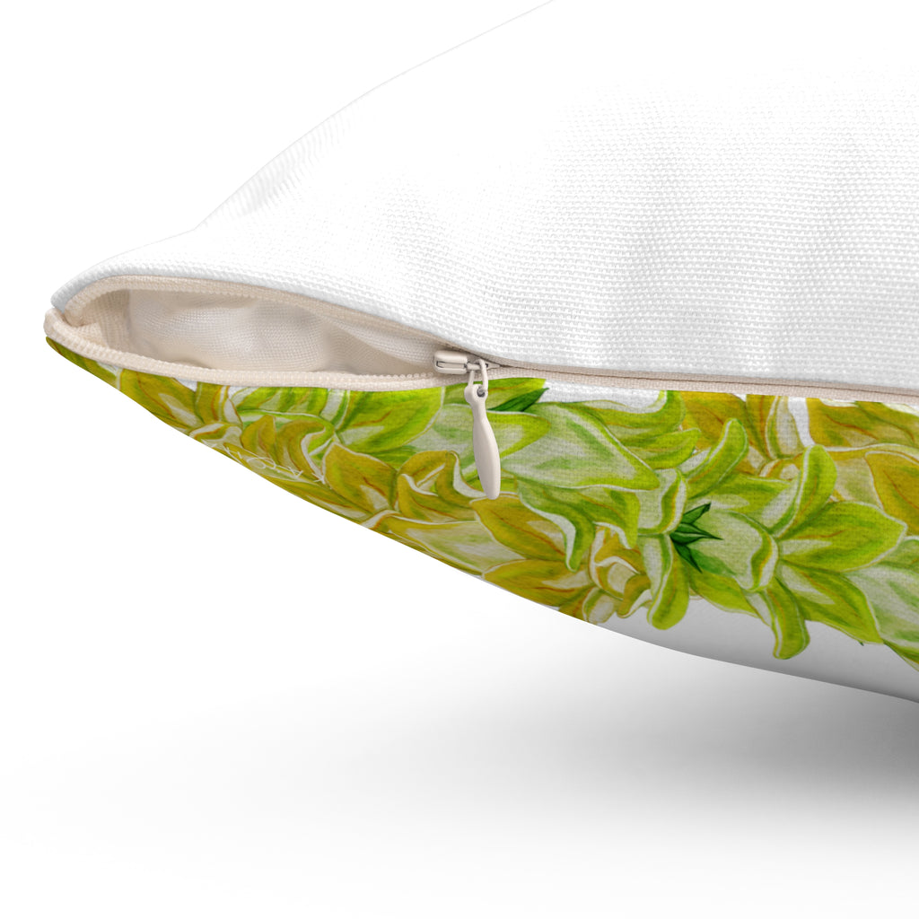 Double-Sided Pakalana Twist Lei Square Pillow