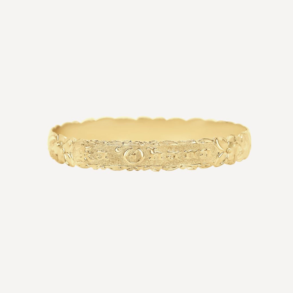 10mm Personalized Heirloom Bangle (14k Solid Gold)