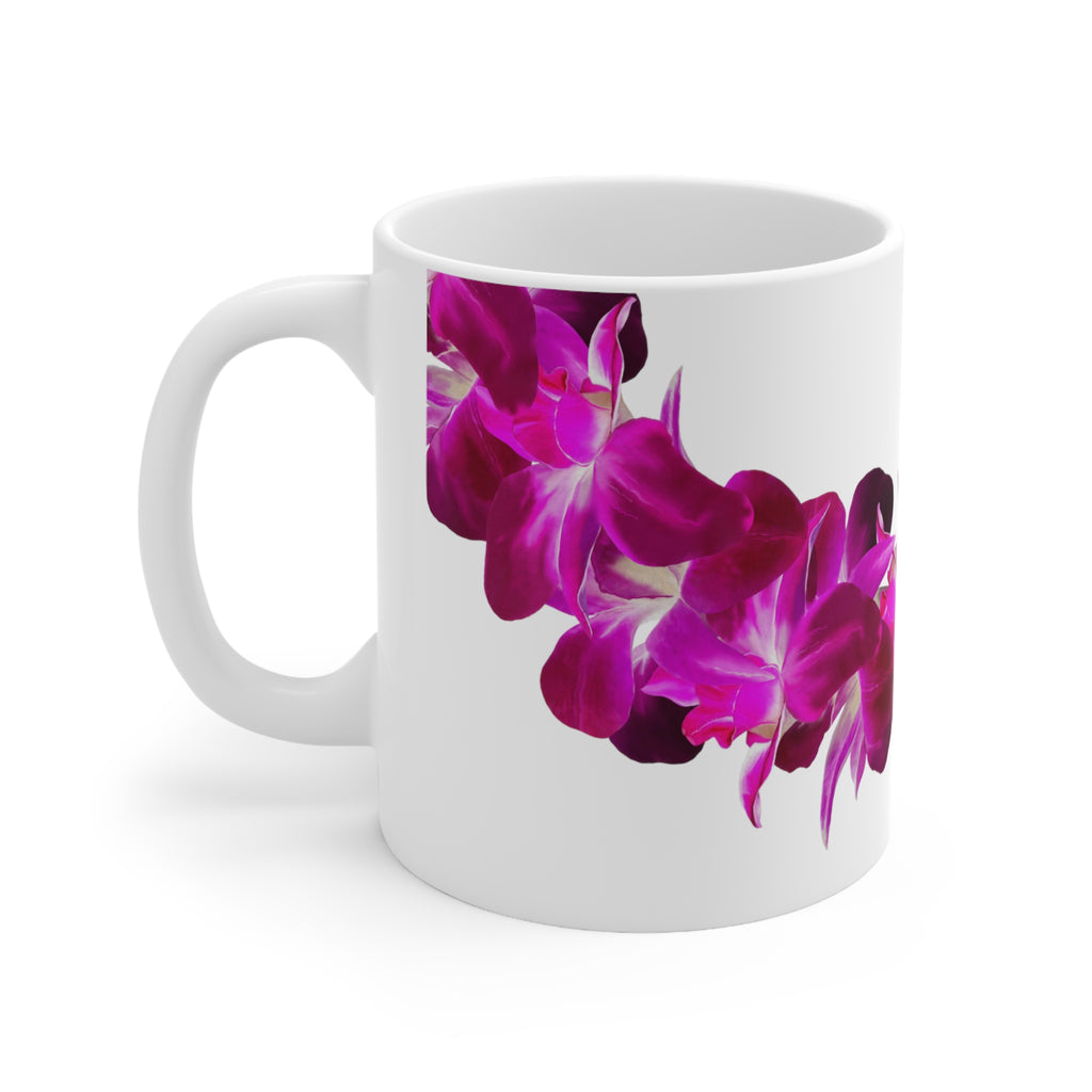 Purple Orchid Lei Ceramic Mug (11oz)