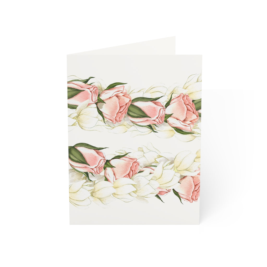 Blank Rosebud + Pikake Lei Greeting Card