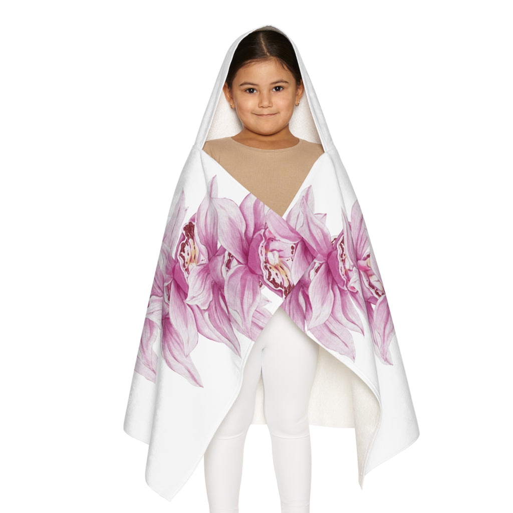 Pink Orchid Lei Keiki Hooded Towel