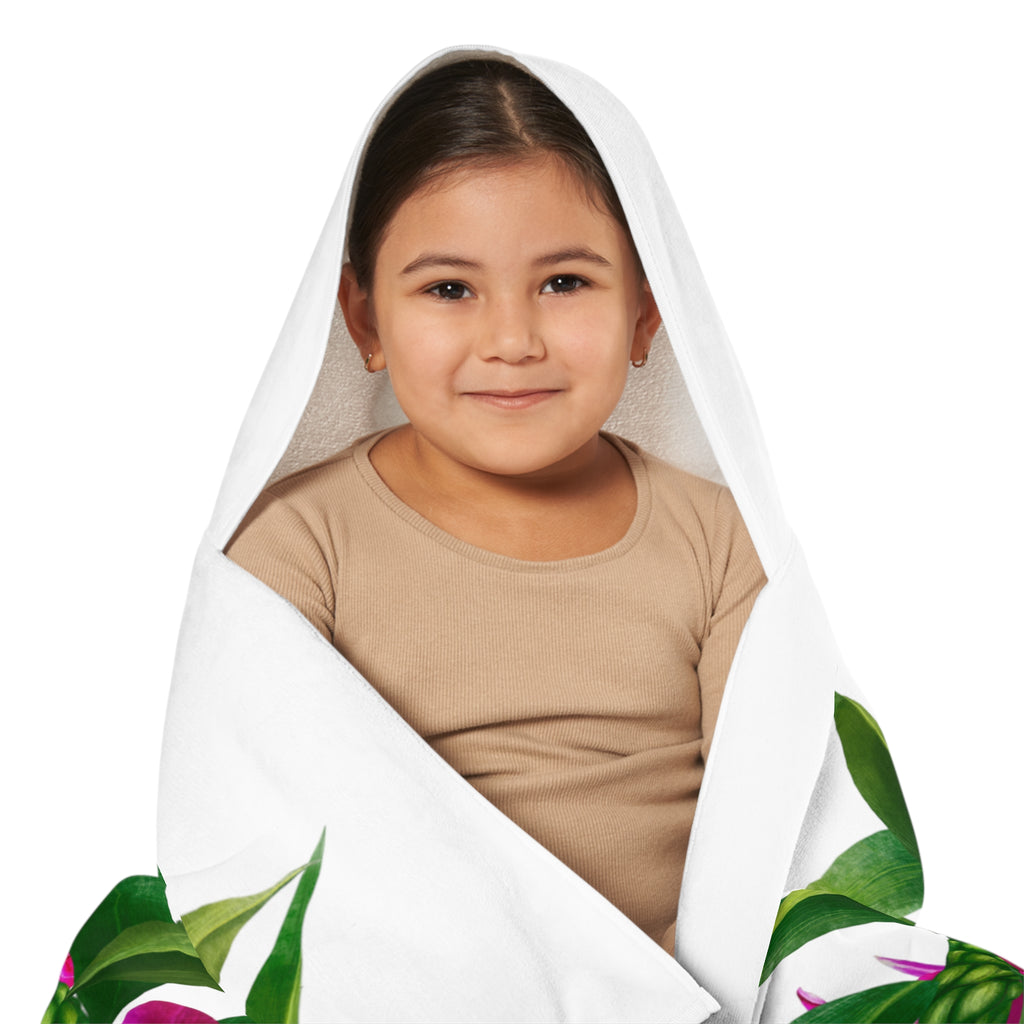 Ti-Leaf + Purple Orchid Strand Keiki Hooded Towel