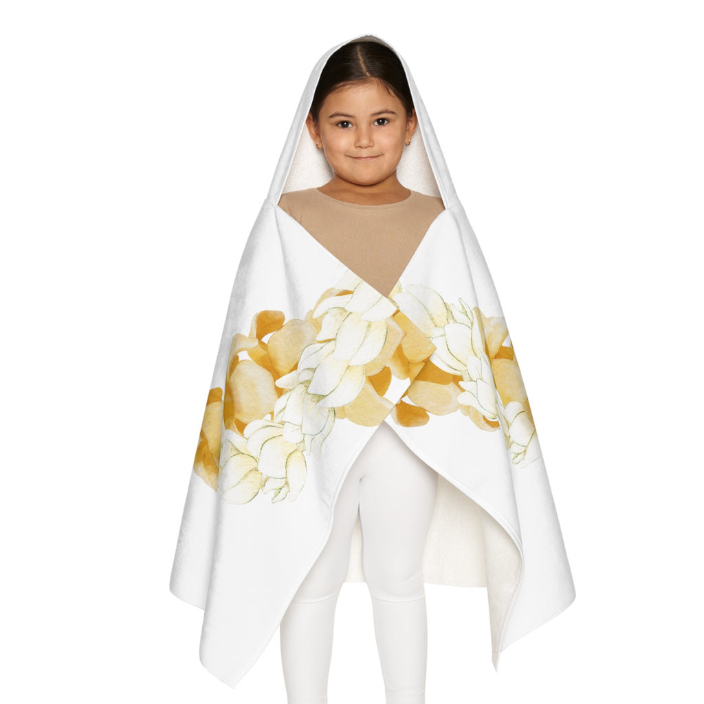 Puakenikeni + Pikake Twist Lei Keiki Hooded Towel