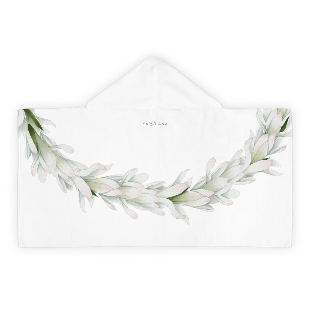 Tuberose Lei Youth Hooded Towel