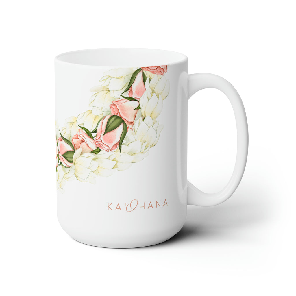 Rosebud + Pikake Twist Lei Ceramic Mug (15oz)