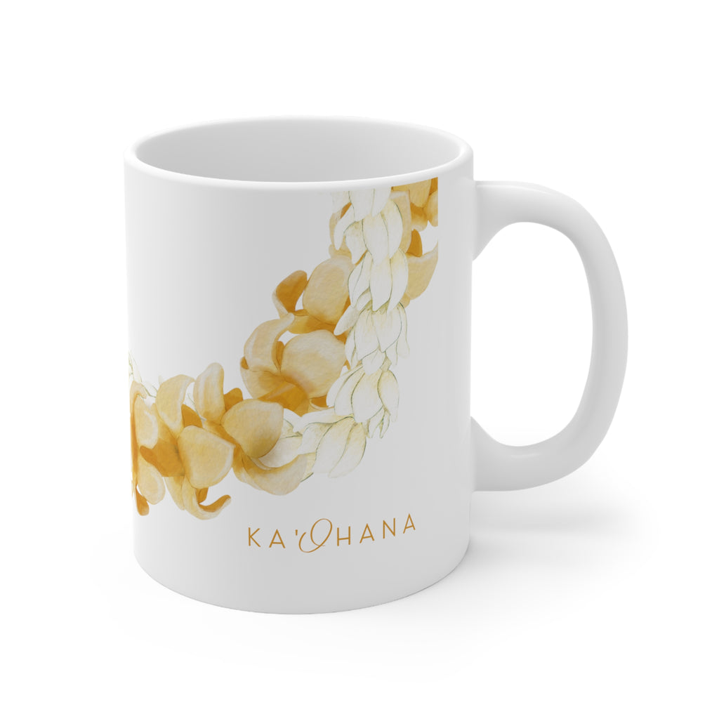 Puakenikeni + Pikake Twist Lei Ceramic Mug (11oz)