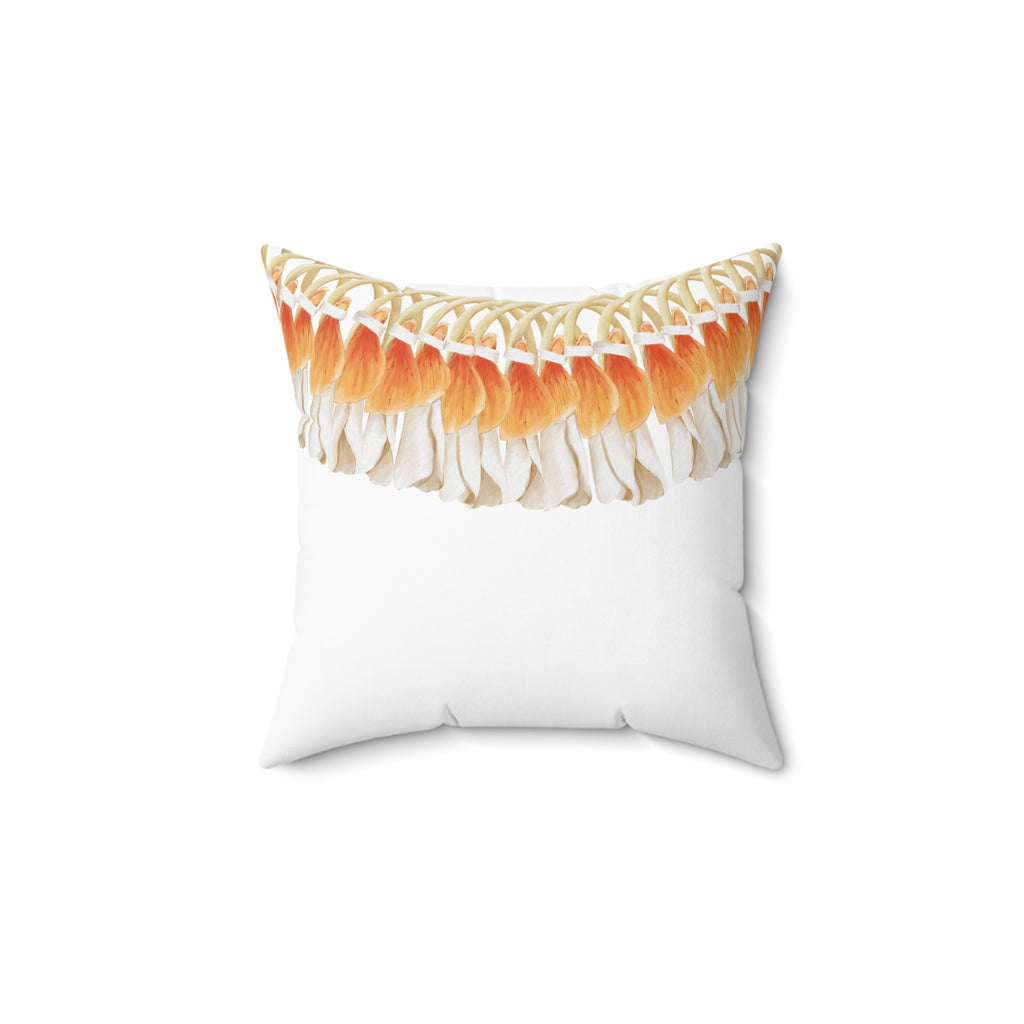 Double-Sided Orange Ginger Lei Square Pillow