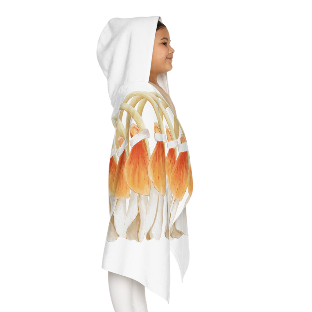 Orange Ginger Lei Youth Hooded Towel