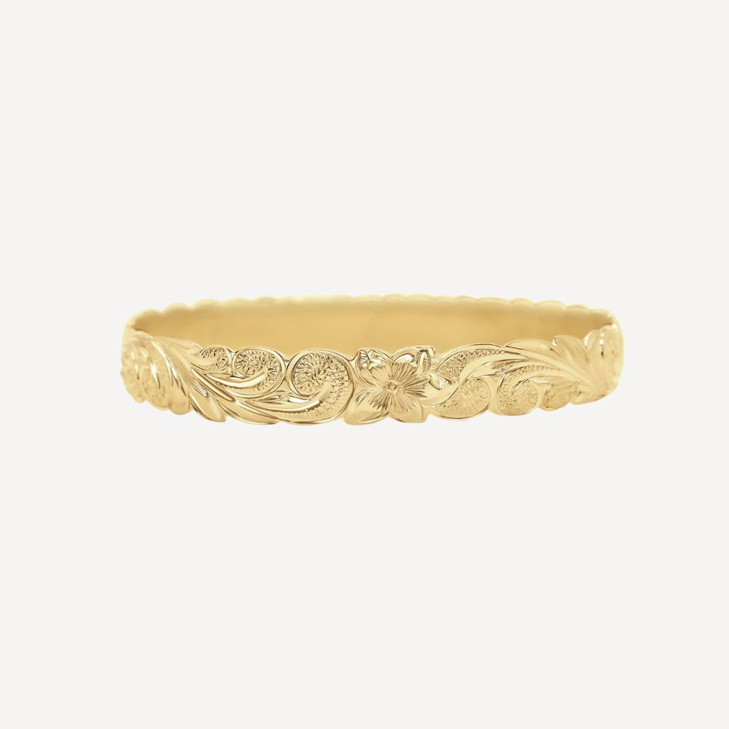 10mm Personalized Heirloom Bangle (14k Solid Gold)