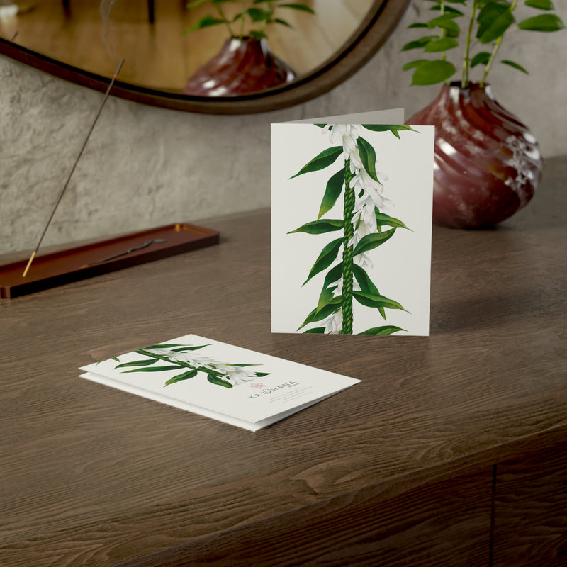 Blank Ti Leaf + Tuberose Lei Greeting Card