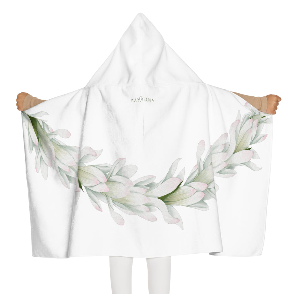 Tuberose Lei Youth Hooded Towel