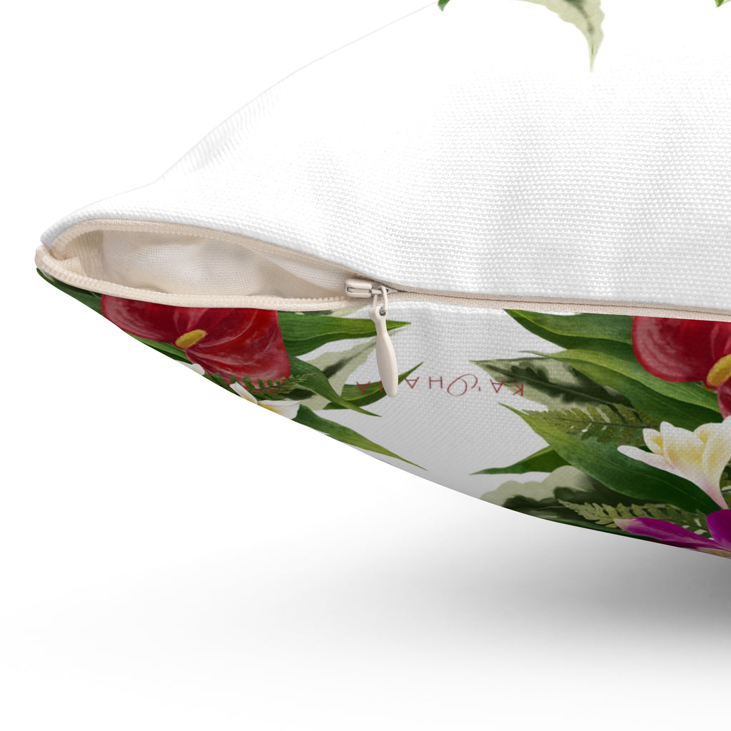 Double-Sided Haku Lei Square Pillow