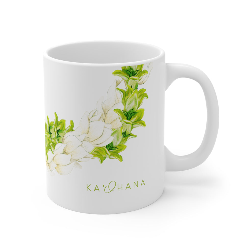 Pakalana + Pikake Twist Lei Ceramic Mug (11oz)