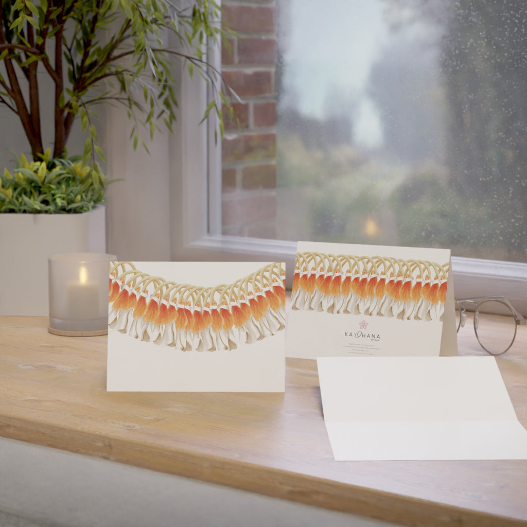 Blank Orange Ginger Lei Greeting Card