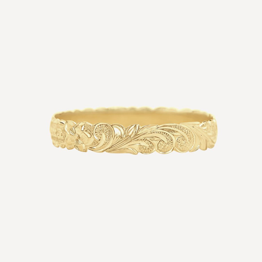 10mm Personalized Heirloom Bangle (14k Solid Gold)